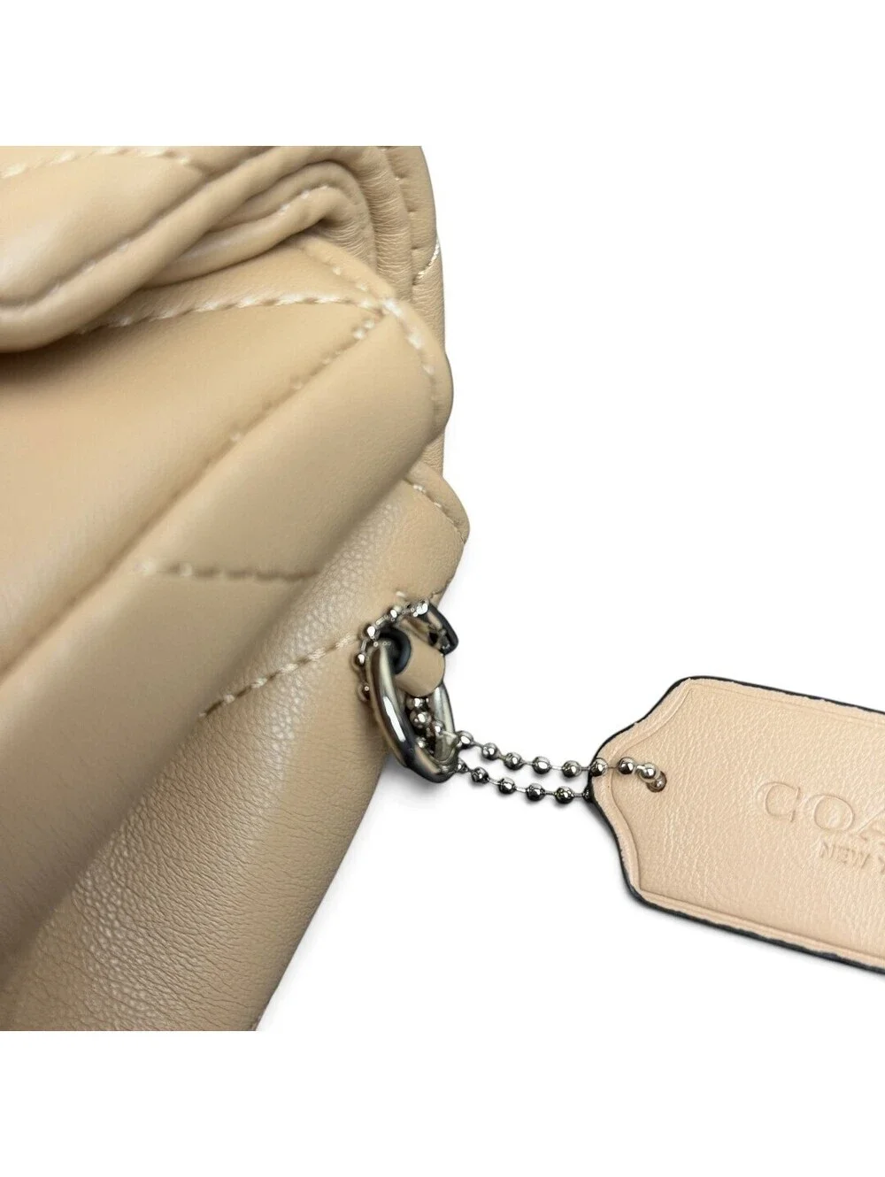 Coach Tabby 26 Quilted Shoulder Bag Beige Buff Silver Hardware Rare NWT